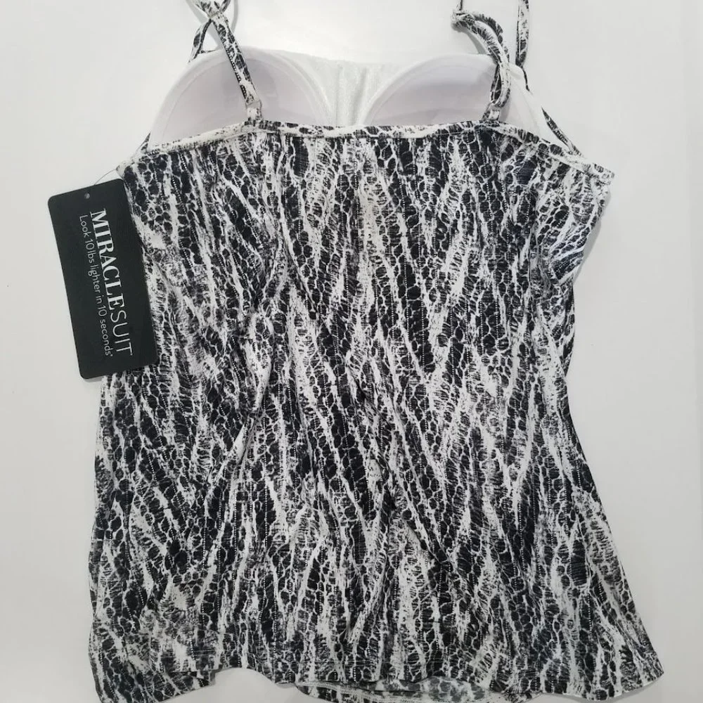 Miraclesuit Chevron Python Jubilee Tankini Top Size 16 - Picture 6 of 10